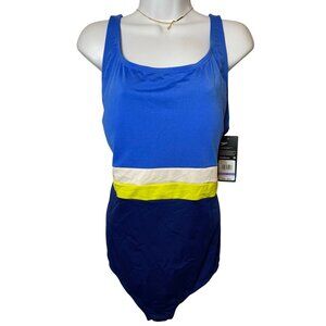 Speedo Womens One-Piece Colorblock Swimsuit Size 18, NEW